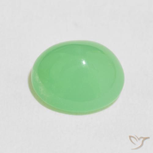 Crisoprasio Verde chiaro di trifoglio naturale da 4.19 ct, Ovale, Traslucido
