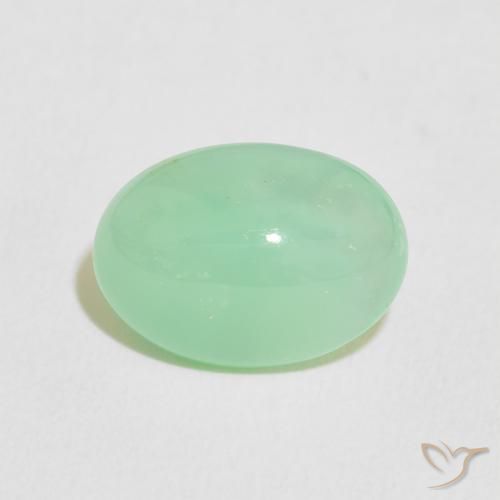 4.68ct Naturale Verde chiaro di trifoglio Crisoprasio, Ovale, Traslucido