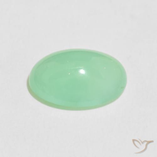 Crisoprasio Verde chiaro di trifoglio naturale da 4.68 ct, Ovale, Traslucido