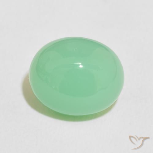 5.14ct Naturale Verde chiaro Crisoprasio, Ovale, Opaco