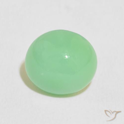 2.78ct Naturale Verde giallastro pallido Crisoprasio, Ovale, Traslucido