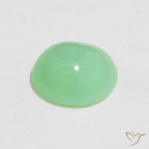 Crisoprasio Verde giallastro pallido naturale da 2.78 ct, Ovale, Traslucido
