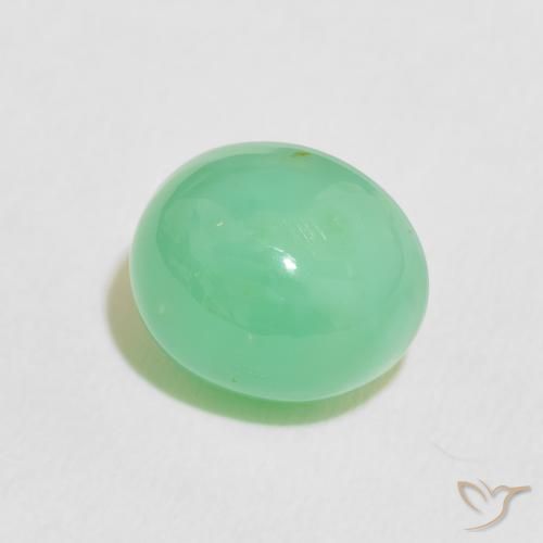 Crisoprasio Verde Menta Chiaro naturale da 3.76 ct, Ovale, Traslucido