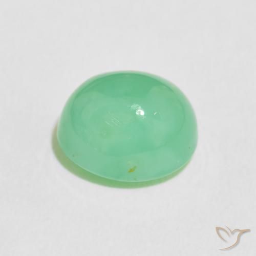 Crisoprasio Verde Menta Chiaro naturale da 3.76 ct, Ovale, Traslucido