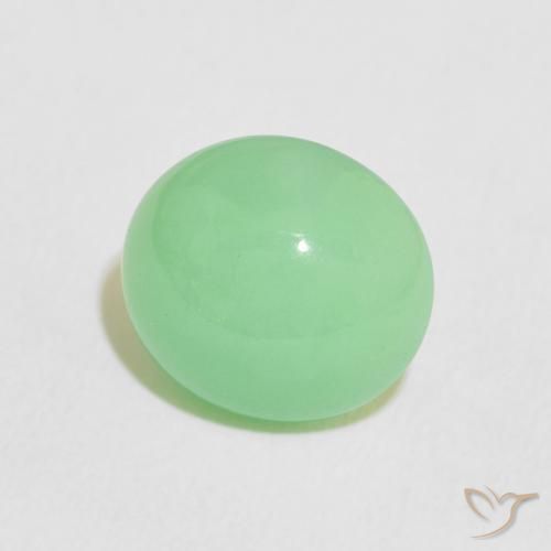 Crisoprasio Verde chiaro naturale da 4.56 ct, Ovale, Traslucido