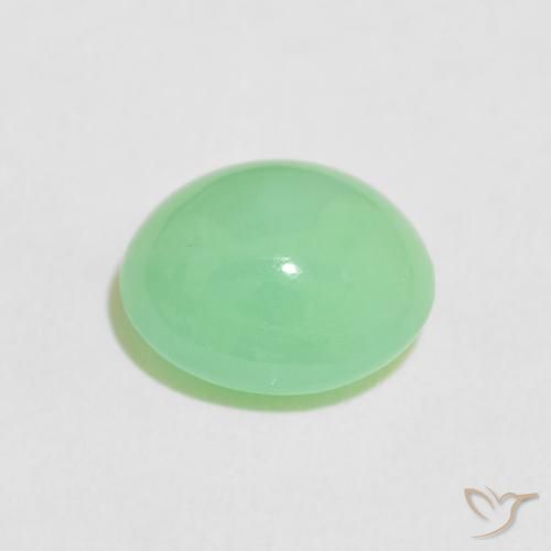 Crisoprasio Verde chiaro naturale da 4.56 ct, Ovale, Traslucido