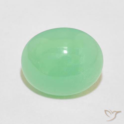 4.70ct Naturale Verde giallastro pallido Crisoprasio, Ovale, Opaco