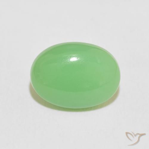 4.06ct Naturale Verde giallastro Crisoprasio, Ovale, Opaco