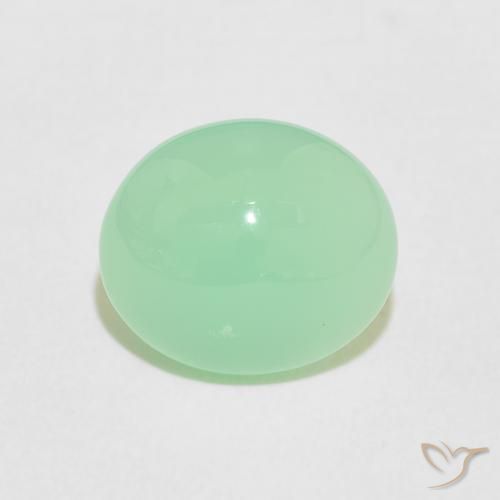 2.98ct Naturale Verde felce chiaro Crisoprasio, Ovale, Opaco
