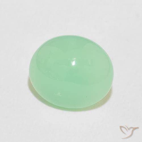 Crisoprasio Verde felce chiaro naturale da 2.98 ct, Ovale, Opaco