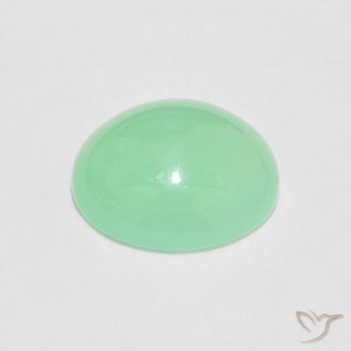Crisoprasio Verde felce chiaro naturale da 2.98 ct, Ovale, Opaco