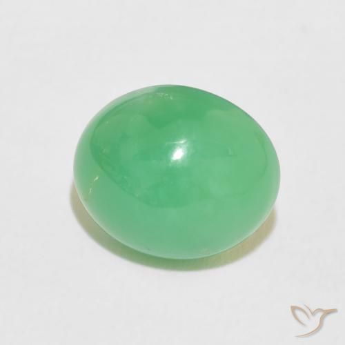 Crisoprasio Verde chiaro di trifoglio naturale da 3.31 ct, Ovale, Opaco