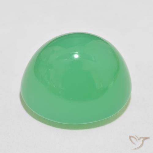Crisoprasio Verde giallastro naturale da 63.86 ct, Ovale, Opaco
