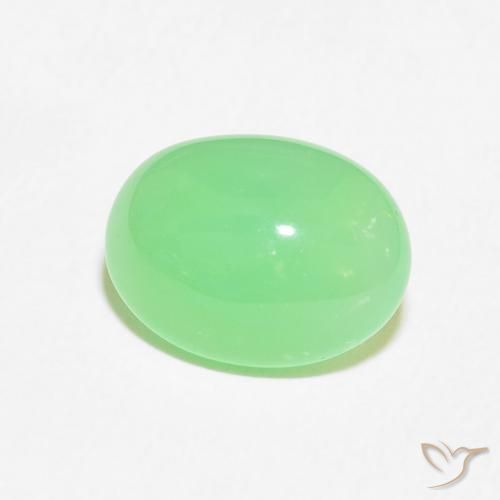 Crisoprasio Verde chiaro naturale da 3.02 ct, Ovale, Opaco
