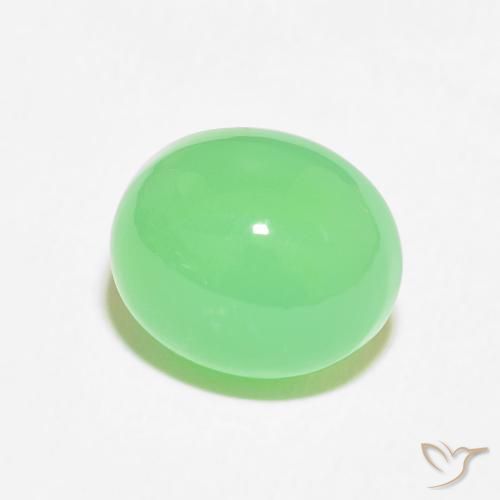 Crisoprasio Verde chiaro naturale da 4.52 ct, Ovale, Opaco