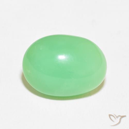 7.98ct Naturale Verde chiaro di trifoglio Crisoprasio, Ovale, Opaco