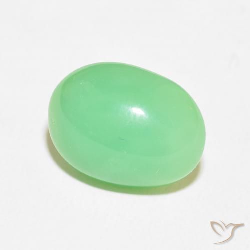 Crisoprasio Verde chiaro di trifoglio naturale da 7.98 ct, Ovale, Opaco
