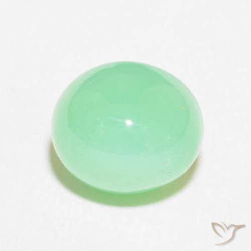 4.81ct Naturale Verde felce chiaro Crisoprasio, Ovale, Opaco