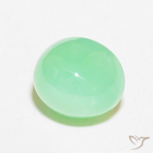 Crisoprasio Verde felce chiaro naturale da 4.81 ct, Ovale, Opaco