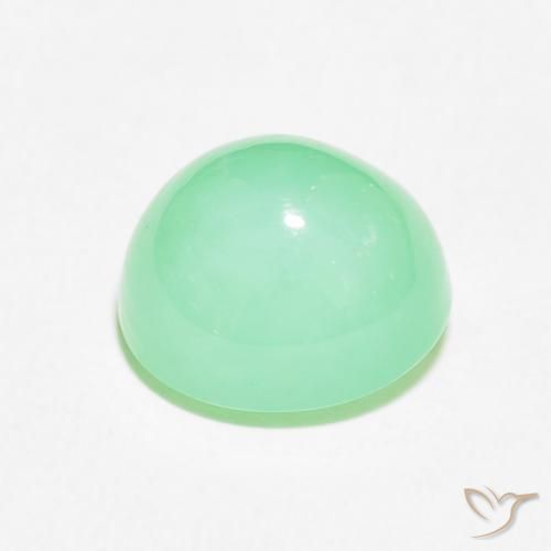 Crisoprasio Verde felce chiaro naturale da 4.81 ct, Ovale, Opaco