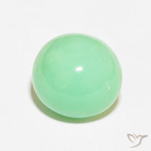 Crisoprasio Verde felce chiaro naturale da 8.40 ct, Ovale, Opaco