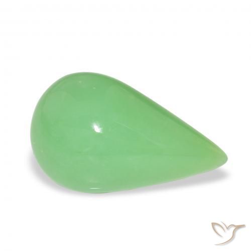 Crisoprasio Verde acceso naturale da 6.89 ct, Forma a pera, Opaco