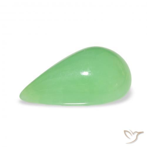 Crisoprasio Verde acceso naturale da 6.89 ct, Forma a pera, Opaco