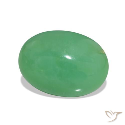 Crisoprasio Verde giallastro naturale da 4.95 ct, Taglio ovale, Opaco