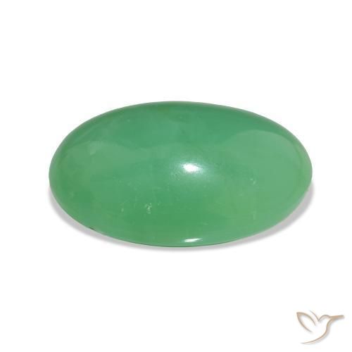 Crisoprasio Verde giallastro naturale da 4.95 ct, Taglio ovale, Opaco