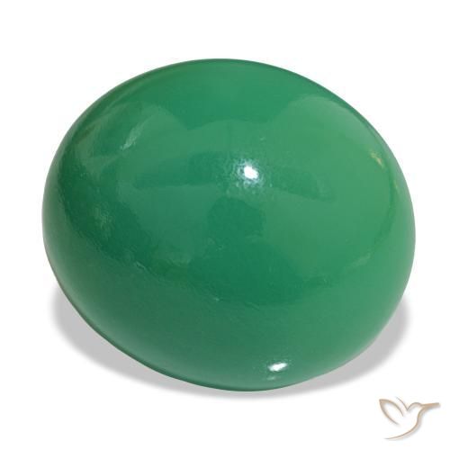 Crisoprasio Verde caldo naturale da 21.75 ct, Taglio ovale, Opaco