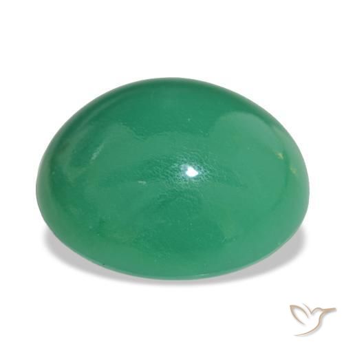 Crisoprasio Verde caldo naturale da 21.75 ct, Taglio ovale, Opaco