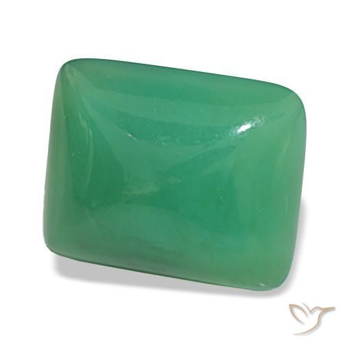 Crisoprasio Verde medio naturale da 12.08 ct, Taglio a baguette, Opaco