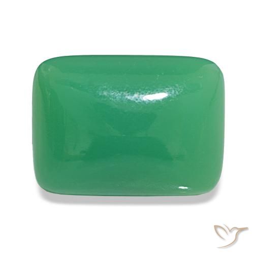 Crisoprasio Verde Basilico Chiaro naturale da 8.79 ct, Taglio a baguette, Opaco