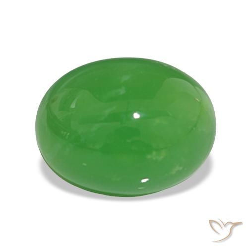 Crisoprasio Verde acceso naturale da 5.19 ct, Taglio ovale, Opaco