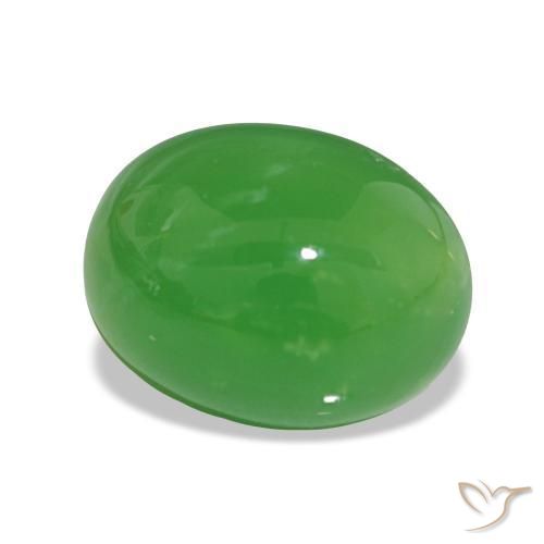 Crisoprasio Verde acceso naturale da 5.19 ct, Taglio ovale, Opaco