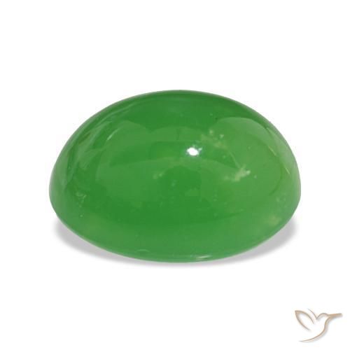 Crisoprasio Verde acceso naturale da 5.19 ct, Taglio ovale, Opaco