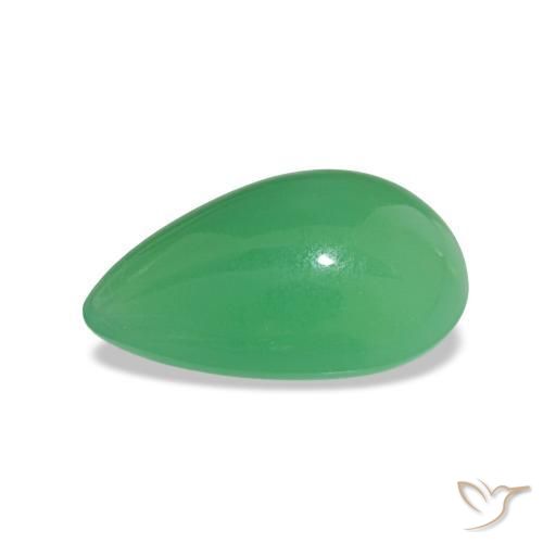Crisoprasio Trifoglio verde naturale da 2.34 ct, Forma a pera, Opaco