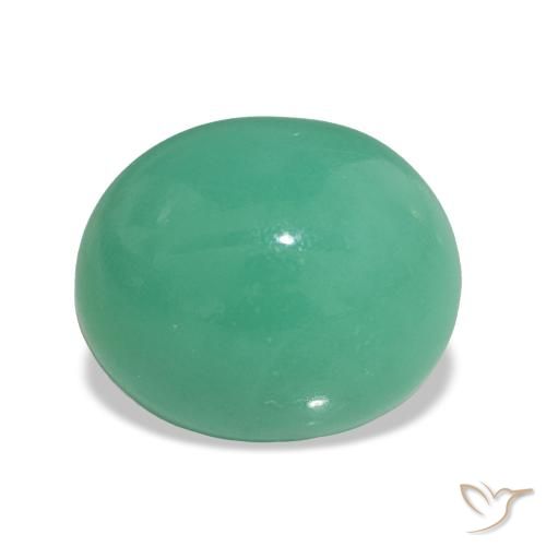 Crisoprasio Verde medio naturale da 3.55 ct, Taglio ovale, Opaco