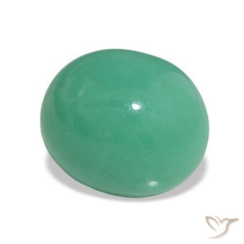 Crisoprasio Verde medio naturale da 3.55 ct, Taglio ovale, Opaco