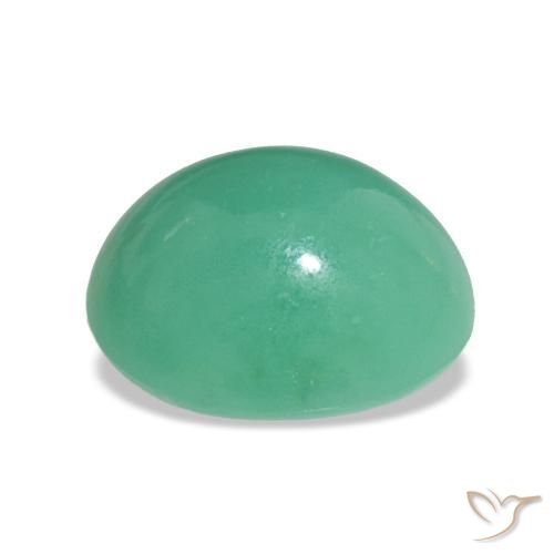 Crisoprasio Verde medio naturale da 3.55 ct, Taglio ovale, Opaco