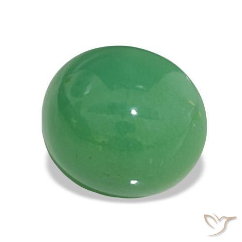 Crisoprasio Trifoglio verde naturale da 5.48 ct, Taglio ovale, Opaco