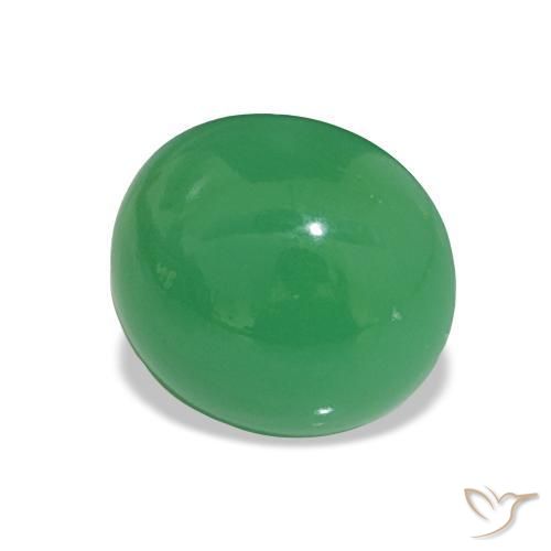 Crisoprasio Trifoglio verde naturale da 2.15 ct, Taglio ovale, Opaco