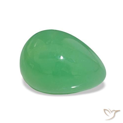 Crisoprasio Verde medio naturale da 2.30 ct, Forma a pera, Opaco