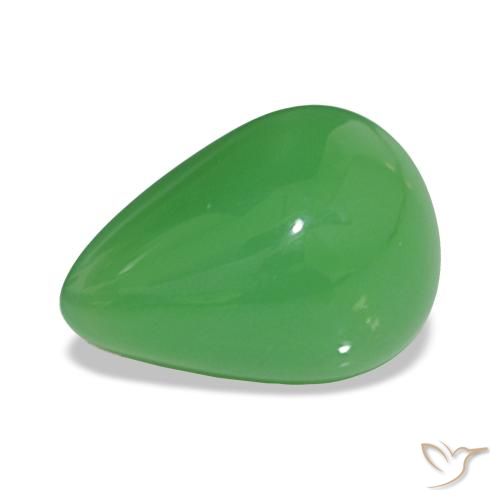 3.65ct Verde medio Crisoprasio, Forma a pera, Opaco