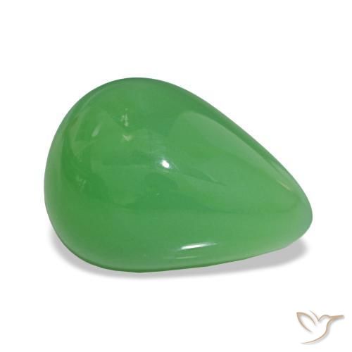 Crisoprasio Verde medio naturale da 3.65 ct, Forma a pera, Opaco