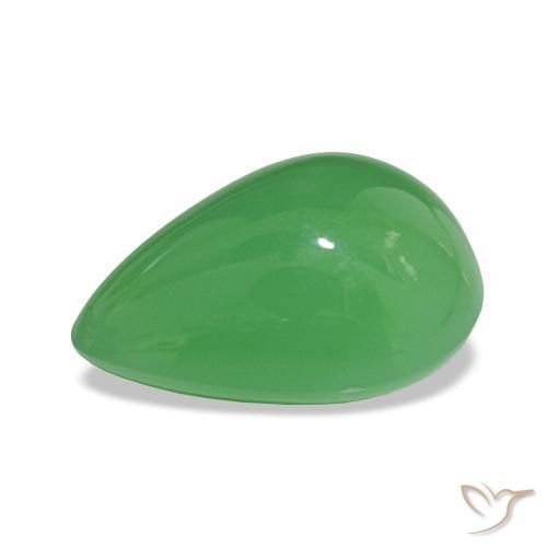 Crisoprasio Verde medio naturale da 3.65 ct, Forma a pera, Opaco