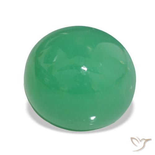 Crisoprasio Verde Basilico Chiaro naturale da 6.80 ct, Taglio ovale, Opaco