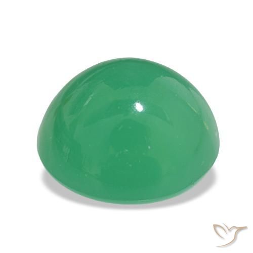 Crisoprasio Verde Basilico Chiaro naturale da 6.80 ct, Taglio ovale, Opaco