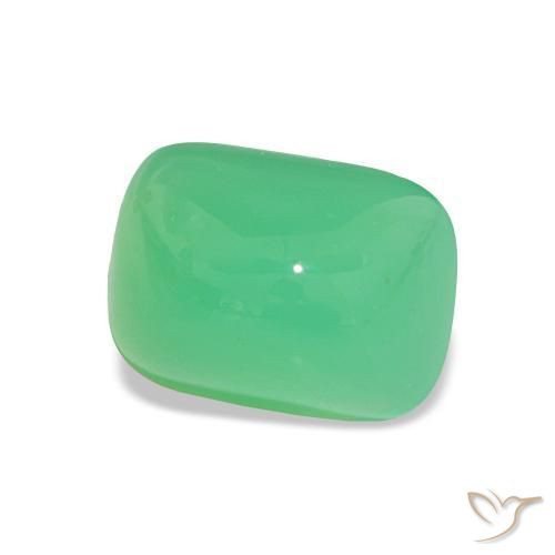 Crisoprasio Verde brillante naturale da 2.24 ct, Taglio a baguette, Opaco