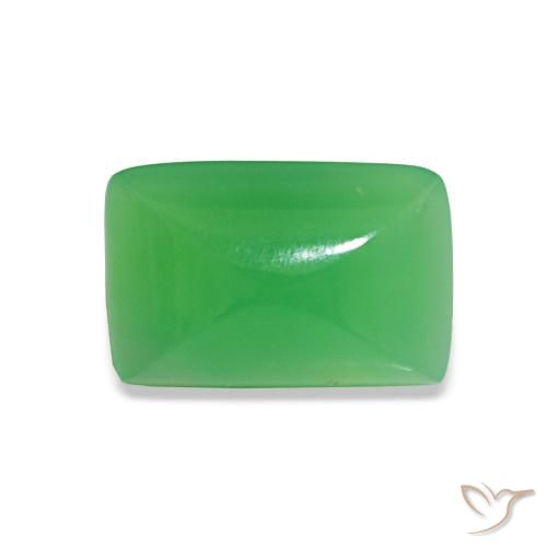 Crisoprasio Verde medio naturale da 1.43 ct, Taglio a baguette, Opaco